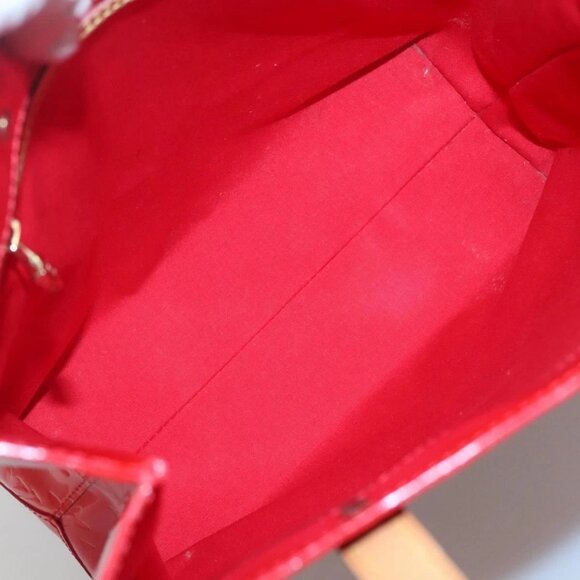 LOUIS VUITTON Monogram Vernis Reade MM Hand Bag Red Rouge - Picture 10 of 16